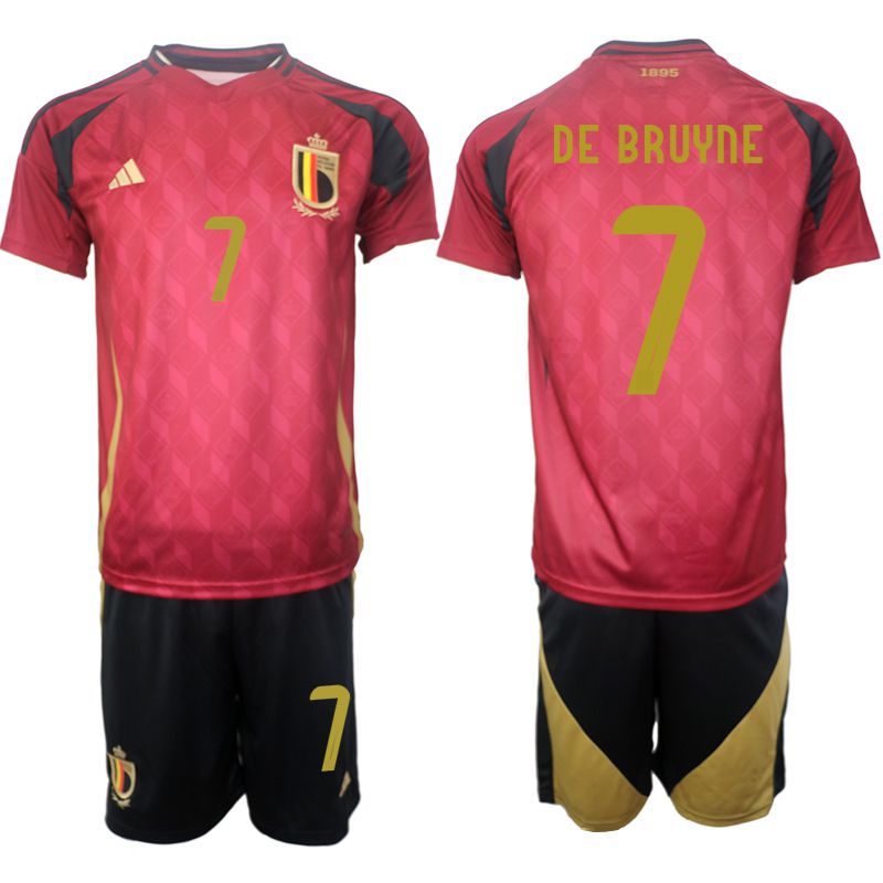 Men 2024-2025 Season Belgium home red #7 Soccer Jersey->belgium jersey->Soccer Country Jersey